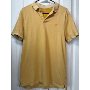 Banana Republic Organic Cotton Piqué Polo Shirt Size L Yellow Short Sleeve Casua